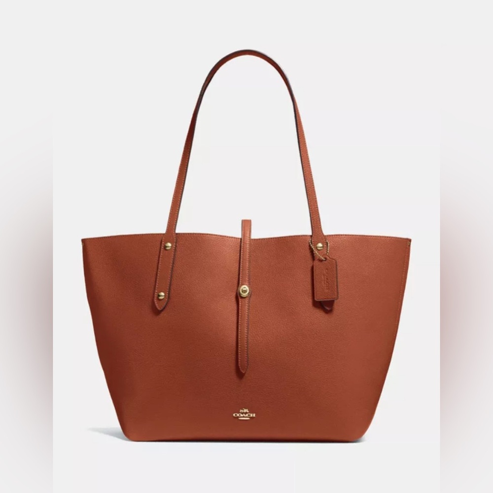 Coach Brown Leather Structured Tote